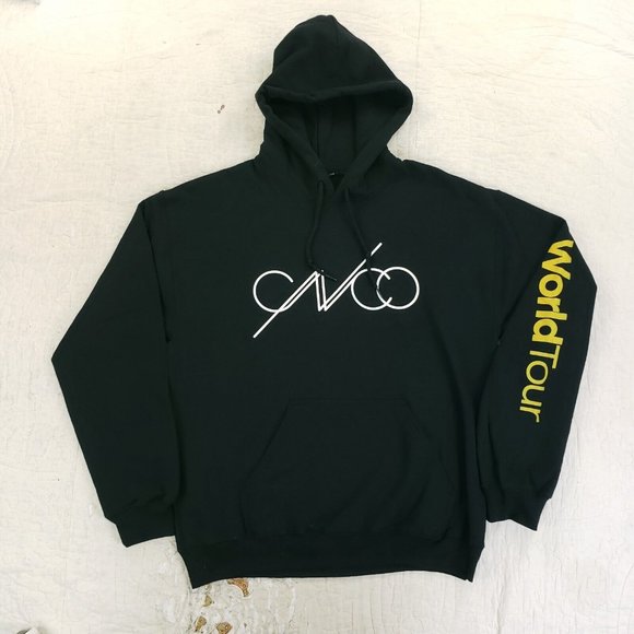 NWOT CNCO Boy Band World Tour Hoodie Sweatshirt Mens Size Medium Black - Picture 2 of 6